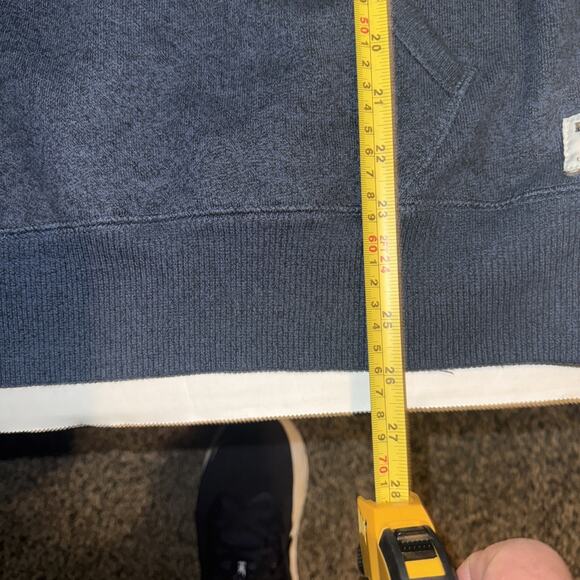 Roots Canada Hoodie Sweatshirt Mens Medium Blue Hooded Pullover Beaver - Picture 6 of 8